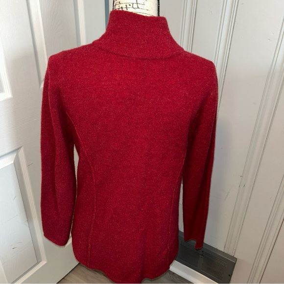 EILEEN FISHER Red 100% Wool Button Front Jacket Size small - Picture 2 of 4